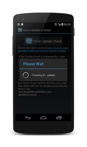 Run android online APK Update Checker Library for Developers from MyAndroid or emulate Update Checker Library for Developers using MyAndroid