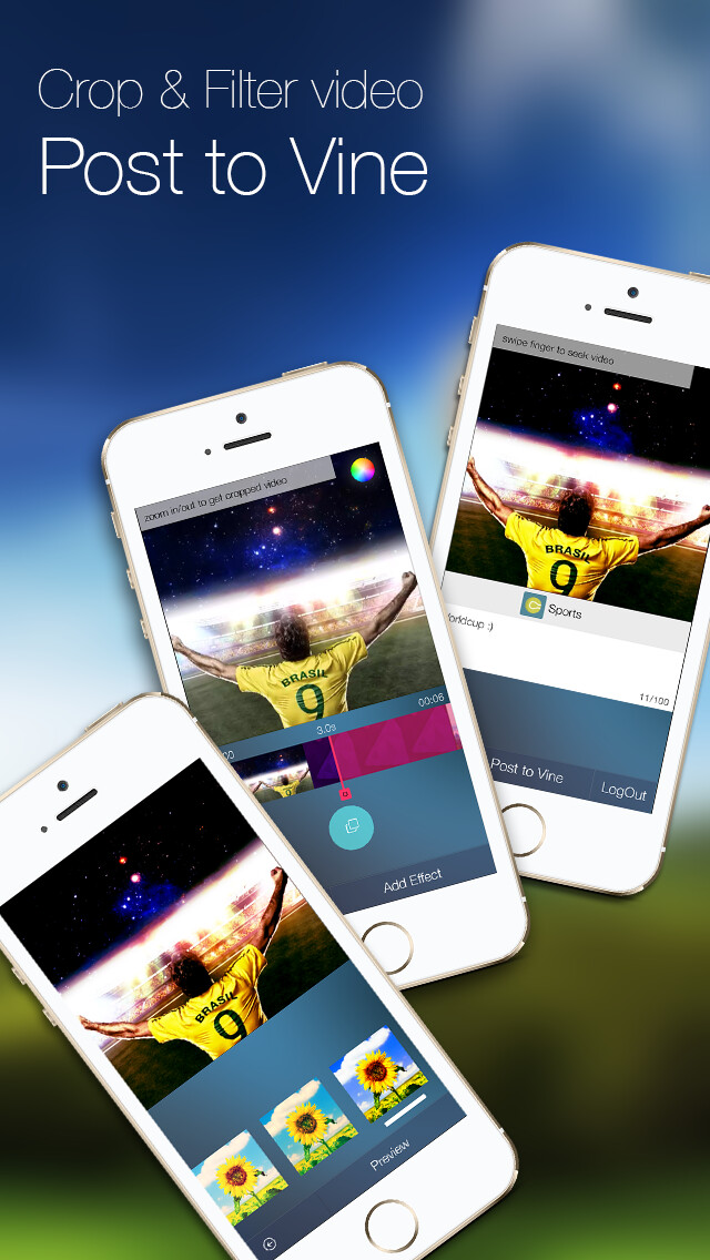 Emulate iPhone app Upload for Vine Free using MyAndroid