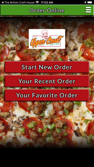 Emulate iPhone app Upper Crust Pizza & Pasta using MyAndroid