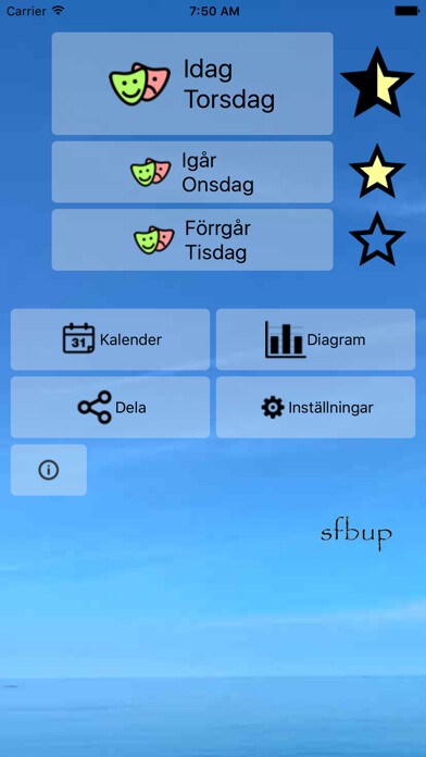 Emulate iPhone app UppskattaDinDag using MyAndroid