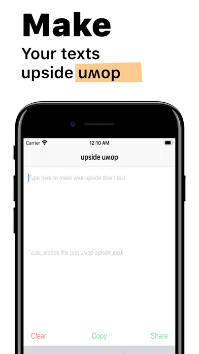 Emulate iPhone app Upside Down Text ∞ using MyAndroid