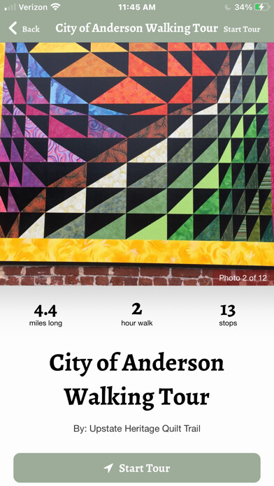 Emulate iPhone app Upstate Heritage Quilt Trail using MyAndroid