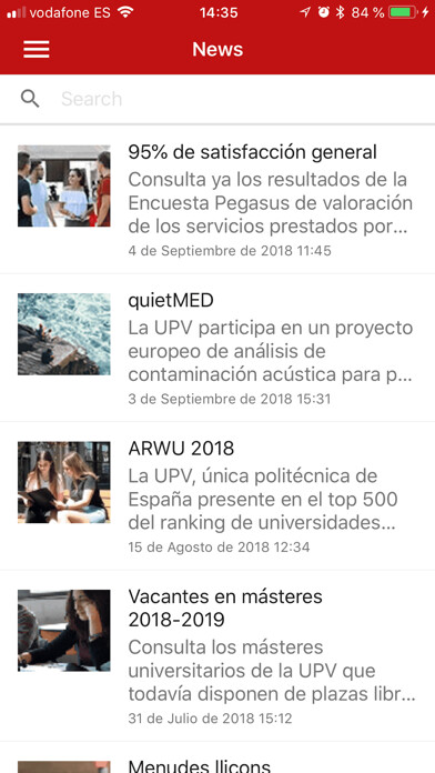 Emulate iPhone app UPV -  Politècnica de Valéncia using MyAndroid