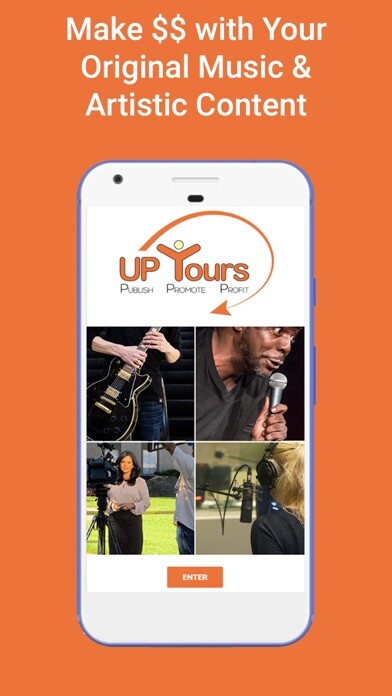 Emulate iPhone app UpYours:Publish, Promote, Earn using MyAndroid
