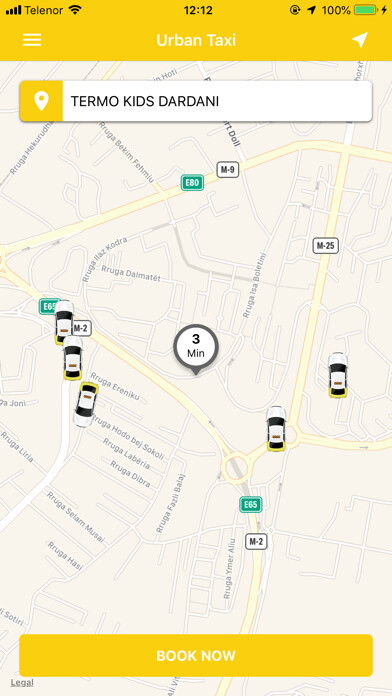 Emulate iPhone app URBAN TAXI PRISHTINA using MyAndroid