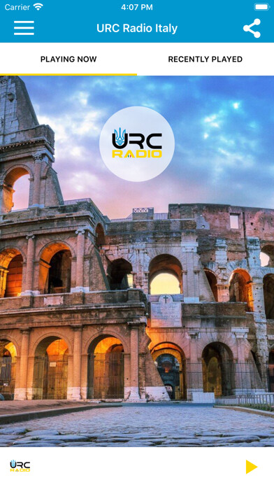 Emulate iPhone app URC Radio Italy using MyAndroid