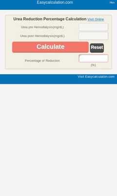 Emulate Android APK Urea Reduction Percent Calci Emulate Android APK Urea Reduction Percent Calci