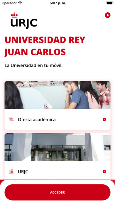 Emulate iPhone app URJC App Univ. Rey Juan Carlos using MyAndroid Emulate iPhone app URJC App Univ. Rey Juan Carlos using MyAndroid