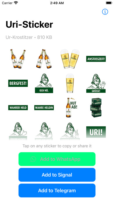 Emulate iPhone app Ur-Krostitzer Sticker using MyAndroid Emulate iPhone app Ur-Krostitzer Sticker using MyAndroid