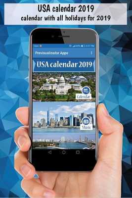 Emulate Android APK Usa calendar 2019 with holidays, us calendar free