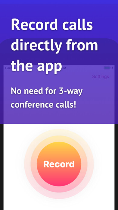Emulate iPhone app USA Call Recorder using MyAndroid