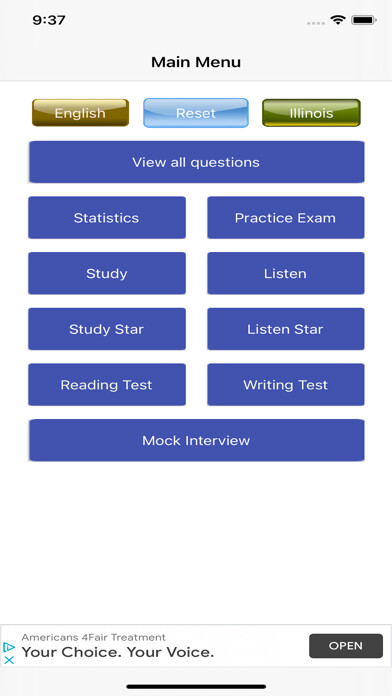 Emulate iPhone app USA Civic Exam - 2021 Latest using MyAndroid