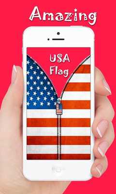Emulate Android APK USA Flag screen Zipper lock