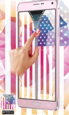 Emulate Android APK USA Flag Zipper Screen Lock