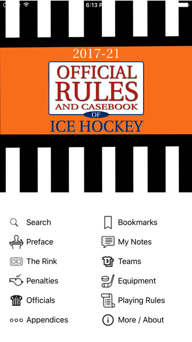 Emulate iPhone app USA Hockey Mobile Rulebook using MyAndroid