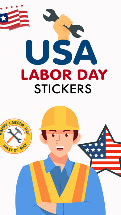 Emulate iPhone app USA Labor Day Stickers using MyAndroid
