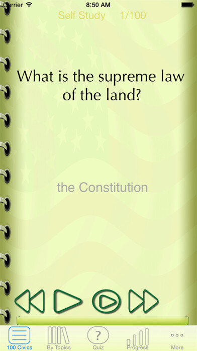 Emulate iPhone app US Citizenship Prep using MyAndroid Emulate iPhone app US Citizenship Prep using MyAndroid