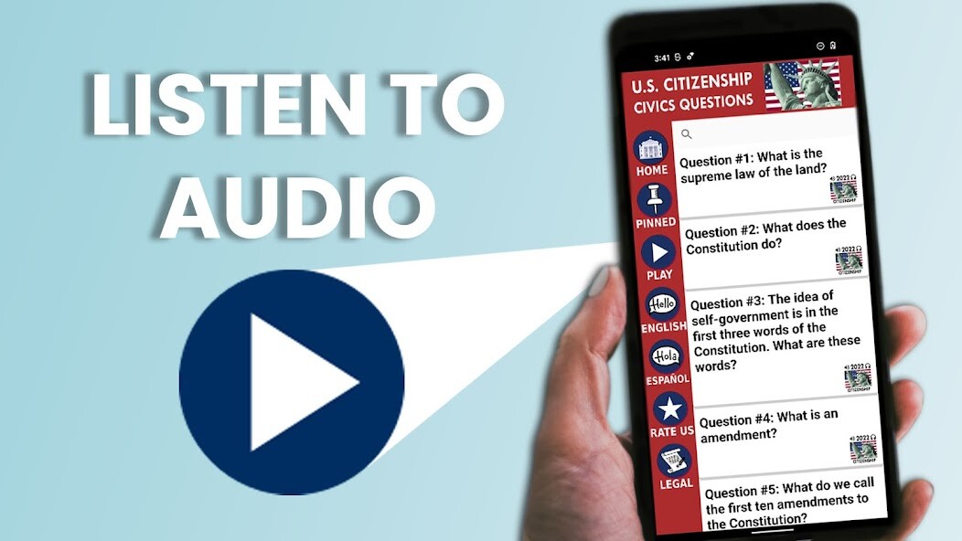 Emulate iPhone app US Citizenship Test 2023 Audio using MyAndroid Emulate iPhone app US Citizenship Test 2023 Audio using MyAndroid
