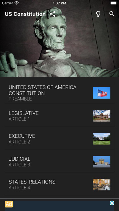 Emulate iPhone app US Consti using MyAndroid Emulate iPhone app US Consti using MyAndroid