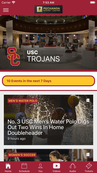 Emulate iPhone app USC Trojans Game Day using MyAndroid