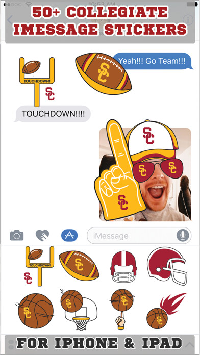 Emulate iPhone app USC Trojans Stickers PLUS for iMessage using MyAndroid Emulate iPhone app USC Trojans Stickers PLUS for iMessage using MyAndroid