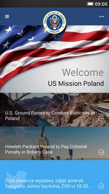 Emulate Android APK US Embassy Poland Mobile