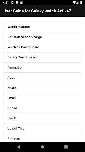 Run android online APK User Guide for Galaxy Watch Active 2 from MyAndroid or emulate User Guide for Galaxy Watch Active 2 using MyAndroid Run android online APK User Guide for Galaxy Watch Active 2 from MyAndroid or emulate User Guide for Galaxy Watch Active 2 using MyAndroid