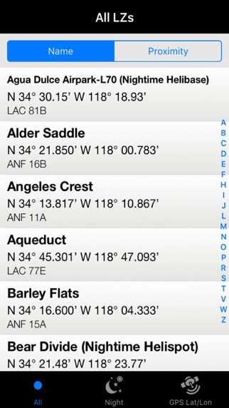 Emulate iPhone app USFS – Pacific Southwest LZs using MyAndroid