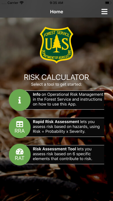 Emulate iPhone app USFS Risk Calculator using MyAndroid Emulate iPhone app USFS Risk Calculator using MyAndroid