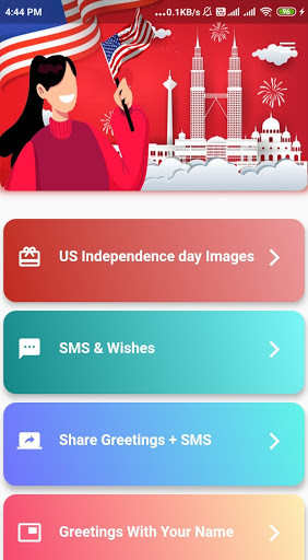 Run android online APK US Independence Day Images Messages Greetings from MyAndroid or emulate US Independence Day Images Messages Greetings using MyAndroid