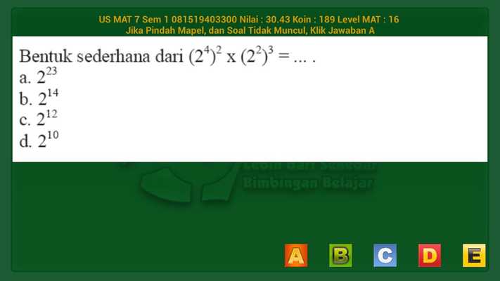 Emulate Android APK US Kelas 7 MAT Semester 1