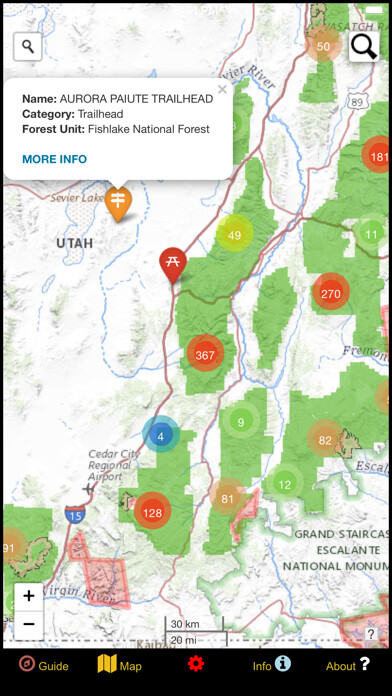 Emulate iPhone app US National Forest Service Map using MyAndroid