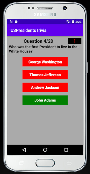 Run android online APK US Presidents Trivia from MyAndroid or emulate US Presidents Trivia using MyAndroid