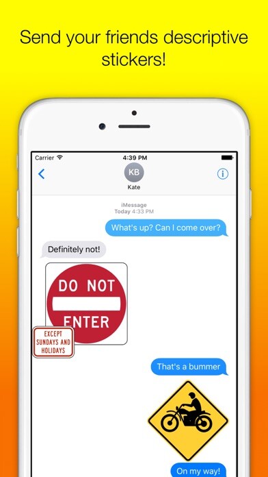 Emulate iPhone app US Road Signs for iMessage using MyAndroid Emulate iPhone app US Road Signs for iMessage using MyAndroid