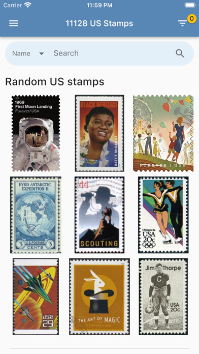 Emulate iPhone app US Stamps Catalog using MyAndroid Emulate iPhone app US Stamps Catalog using MyAndroid