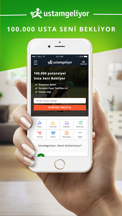 Emulate iPhone app Ustamgeliyor – Dertler Bitiyor using MyAndroid