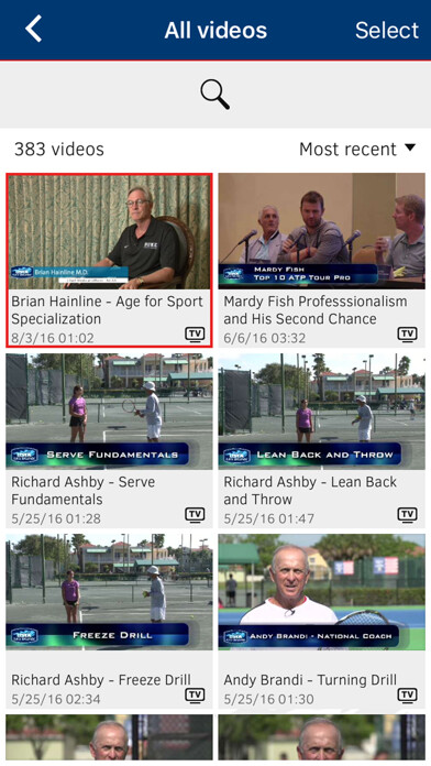 Emulate iPhone app USTA.TV using MyAndroid