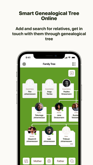 Emulate iPhone app uStory: Family Tree & Network using MyAndroid