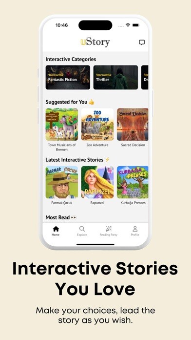 Emulate iPhone app uStory: Interactive Stories using MyAndroid