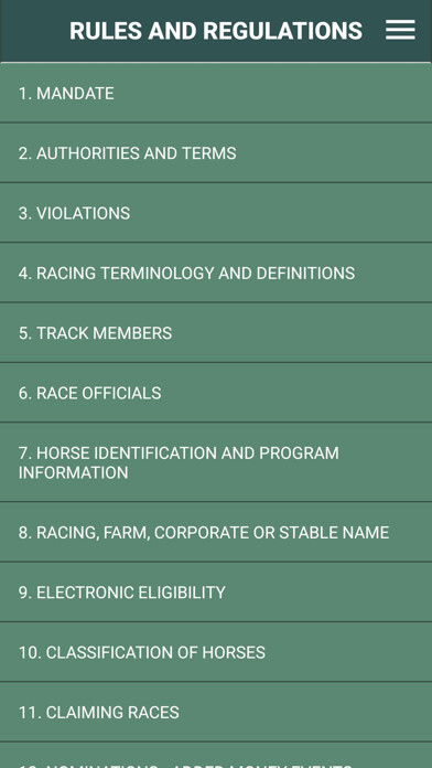 Emulate iPhone app U.S. Trotting Rule Book using MyAndroid