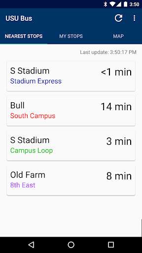 Run android online APK USU Bus from MyAndroid or emulate USU Bus using MyAndroid