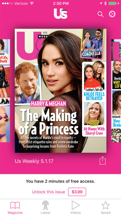 Emulate iPhone app Us Weekly Mag using MyAndroid