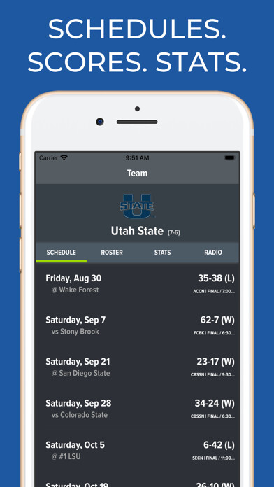 Emulate iPhone app Utah State Football Schedules using MyAndroid Emulate iPhone app Utah State Football Schedules using MyAndroid