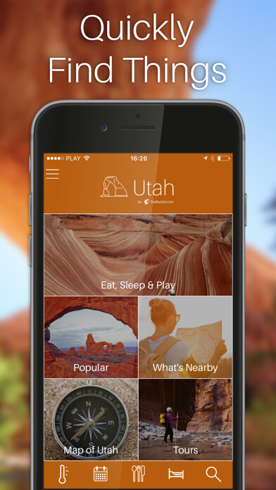 Emulate iPhone app Utah Travel by TripBucket using MyAndroid