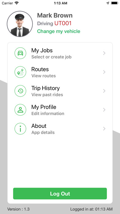 Emulate iPhone app UTShuttle hotel bus driver app using MyAndroid
