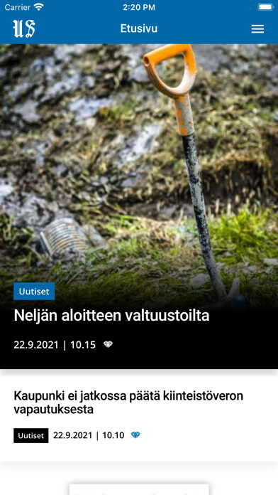 Emulate iPhone app Uudenkaupungin Sanomat -appi using MyAndroid Emulate iPhone app Uudenkaupungin Sanomat -appi using MyAndroid