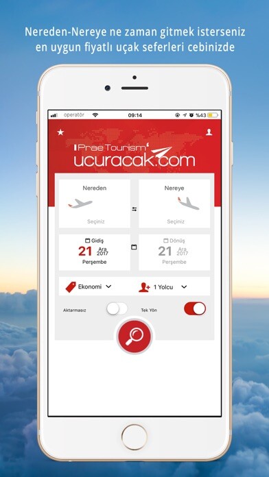 Emulate iPhone app Uçuracak Uçak Bileti using MyAndroid