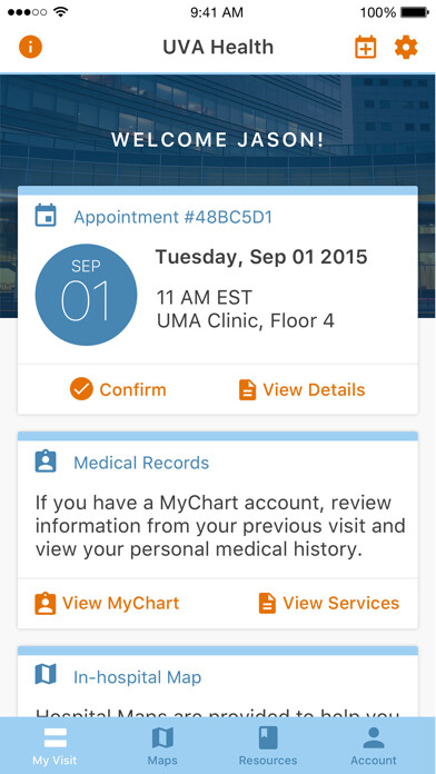 Emulate iPhone app UVA Health using MyAndroid