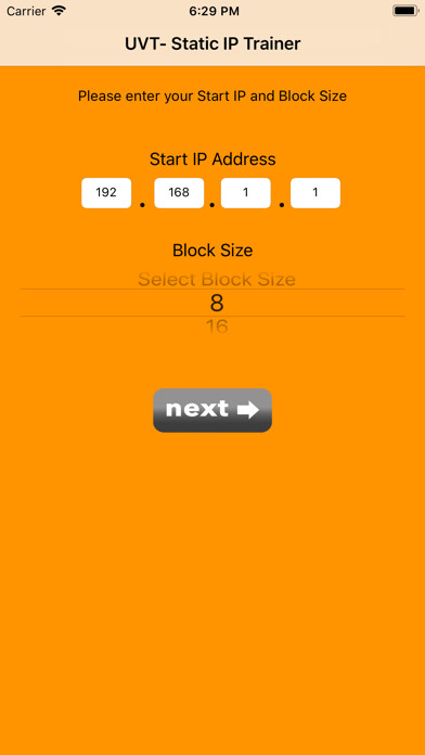 Emulate iPhone app UVT- Static IP Trainer using MyAndroid