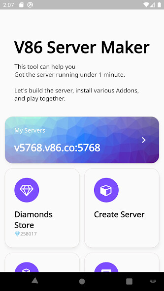 Run android online APK V86 Server for Minecraft PE from MyAndroid or emulate V86 Server for Minecraft PE using MyAndroid